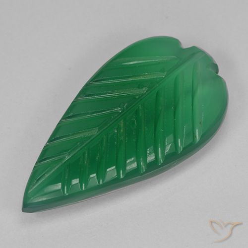 3.69ct Натуральный Травянисто-зелёный Агат, Огранка Цветок, Полупрозрачный