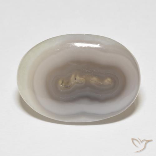 34.15ct Натуральный White Cream Агат, Овал, Непрозрачный