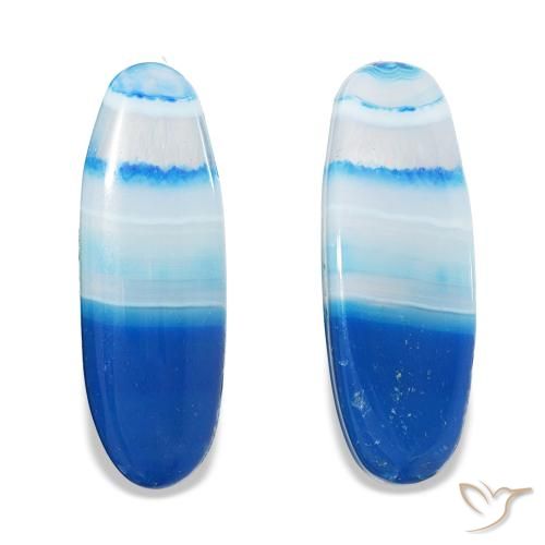 31.70 карата, натуральный Многоцветный синий Агат, Огранка Овал, Прозрачный