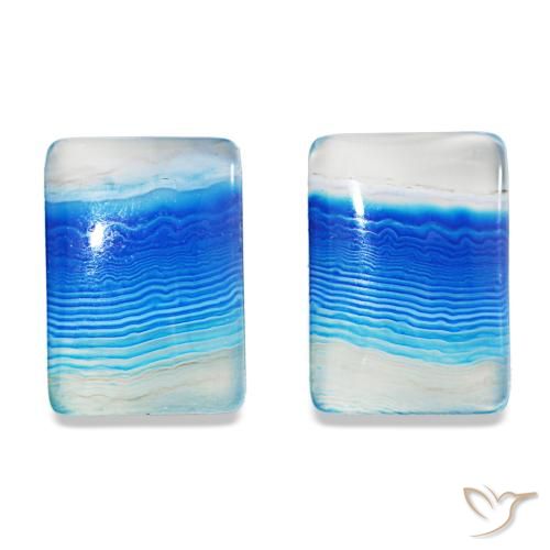 16.94 карата, натуральный Многоцветный синий Агат, Огранка Багет, Прозрачный