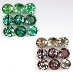  карата, натуральный Зеленый/Красный Александрит, Огранка Круг, Чистота VS