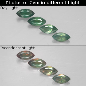  карата, натуральный Зеленый/Красный Александрит, Маркиза, Чистота VS