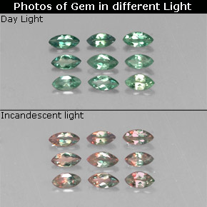 карата, натуральный Зеленый/Красный Александрит, Маркиза, Чистота VS