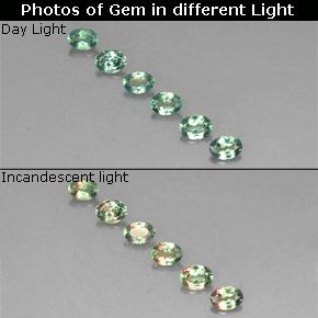  карата, натуральный Зеленый/Красный Александрит, Огранка Овал, Чистота VS