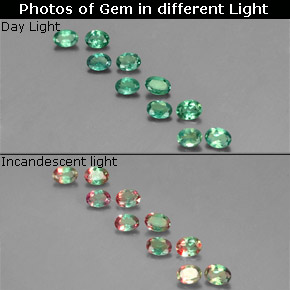  карата, натуральный Зеленый/Красный Александрит, Огранка Овал, Чистота VS