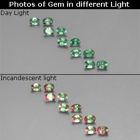  карата, натуральный Зеленый/Красный Александрит, Огранка Овал, Чистота VS