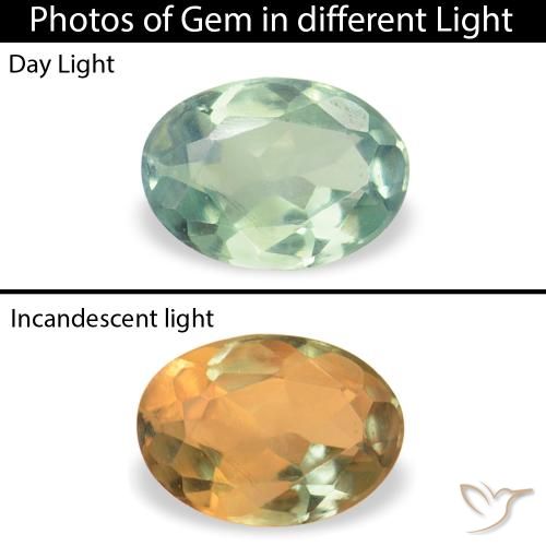 0.07ct Натуральный Светло-мятно-зеленый Александрит, Овал, VVS-VS