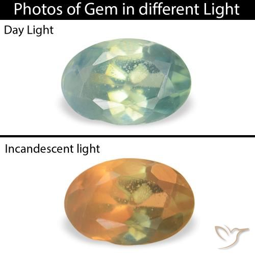 0.08ct Натуральный Прохладный зеленый Александрит, Овал, VVS-VS