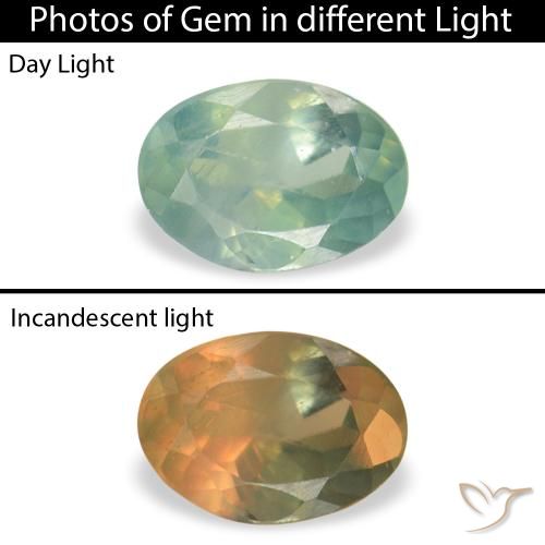 0.10ct Натуральный Светло-мятно-зеленый Александрит, Овал, VVS-VS
