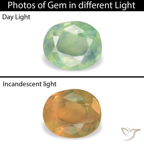 0.11ct Натуральный Мятно-зеленый Александрит, Овал, VVS-VS