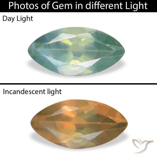 0.12ct Натуральный Светло-зеленый Александрит, Маркиза, VVS-VS