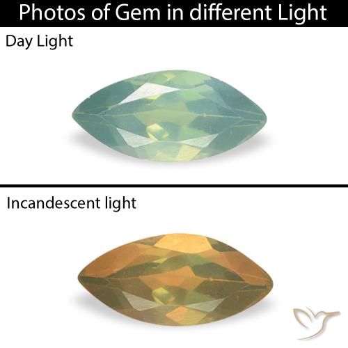 0.16ct Натуральный Средний зеленый Александрит, Маркиза, VVS-VS