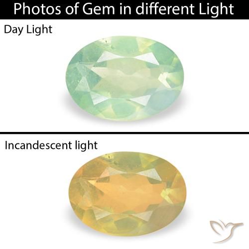 0.18ct Натуральный Светло-желтый зеленый Александрит, Овал, VVS-VS