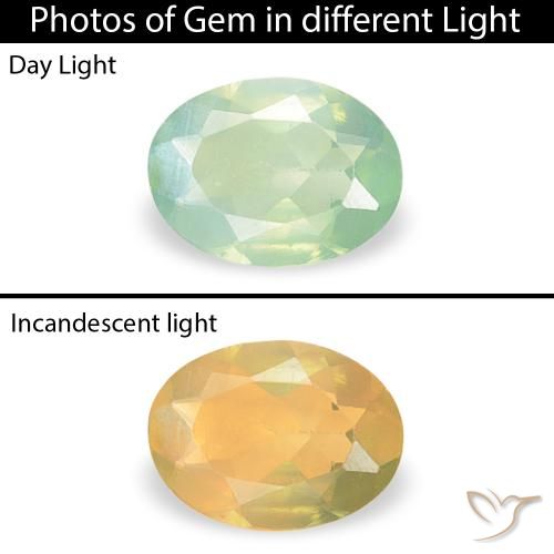 0.12ct Натуральный Светло-желтый зеленый Александрит, Овал, VVS-VS