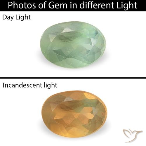 0.12ct Натуральный Зеленый шалфей Александрит, Овал, VVS-VS