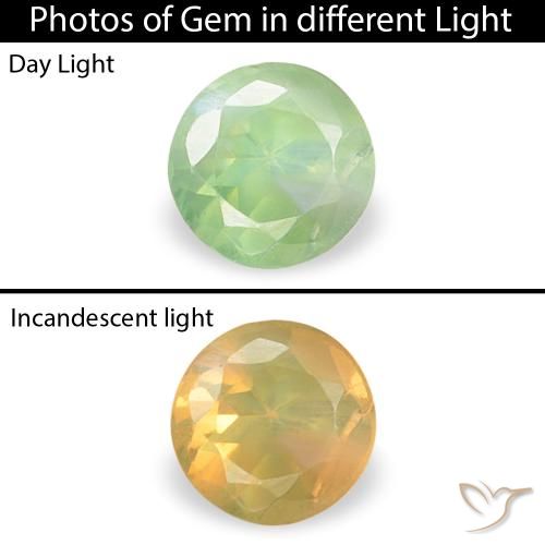 0.19ct Натуральный Medium Light-Green Александрит, Круглый, VVS-VS