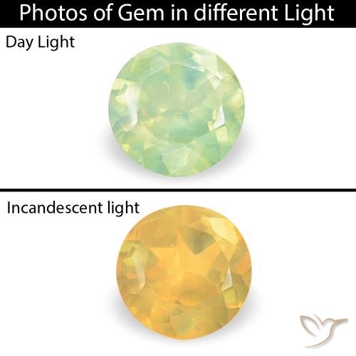 0.10ct Натуральный Лаймово-зеленый Александрит, Круглый, VVS-VS