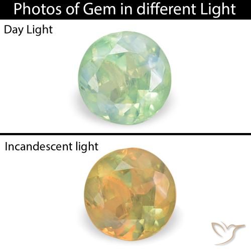 0.11ct Натуральный Светло-зеленый Александрит, Круглый, VS-SI