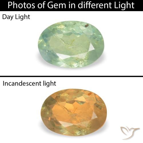 0.49ct Натуральный Очень светло-зеленый Александрит, Овал, SI