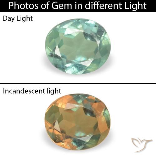 0.15ct Натуральный Светло-зеленый Александрит, Овал, Чистота VS