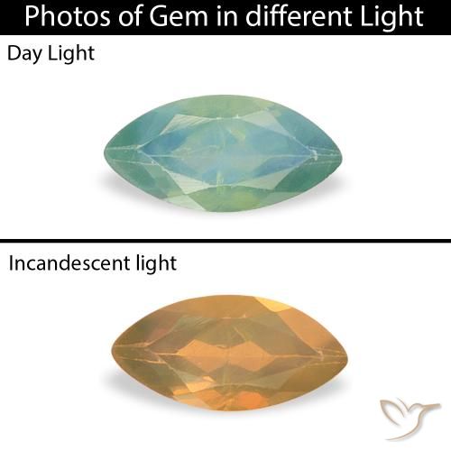 0.20ct Натуральный Зеленый Синий Тон Александрит, Маркиза, VVS-VS