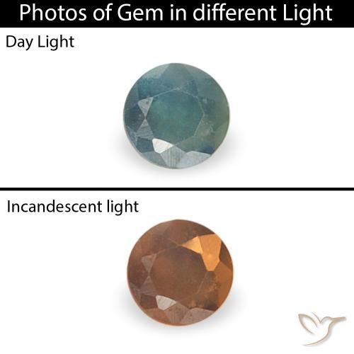 0.03ct Натуральный Зелено-голубой Александрит, Круглый, Чистота VS
