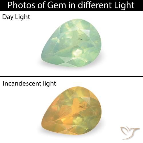 0.09ct Натуральный Светло-зеленый Александрит, Форма груши, Чистота VS