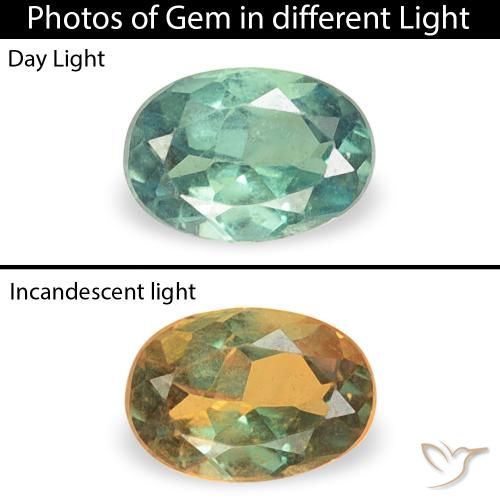 0.14ct Натуральный Голубовато-зеленый Александрит, Овал, Чистота VS
