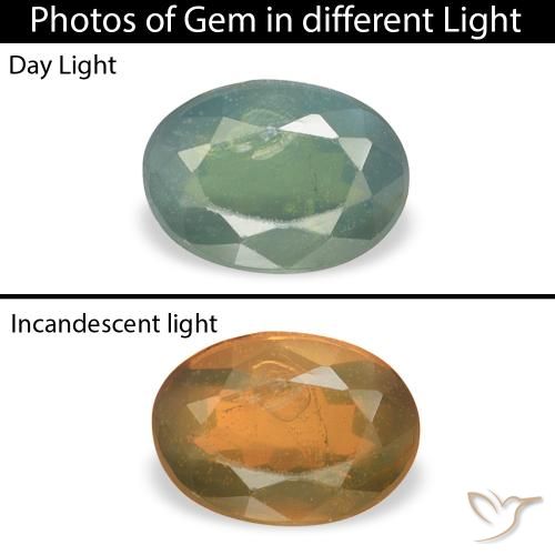 0.64ct Натуральный Бирюзовый Александрит, Овал, Чистота VS