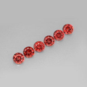  карата, натуральный Оранжево-Красный Гранат Альмандин, Огранка Круг, Чистота VS