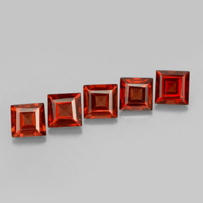  карата, натуральный Оранжево-Красный Гранат Альмандин, Квадрат, VVS-VS