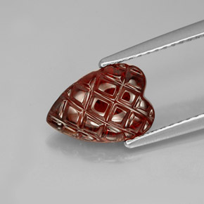 2.85 карата, натуральный Темно-красный Гранат Альмандин, Форма сердца, Полупрозрачный