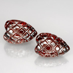  карата, натуральный Темно-красный Гранат Альмандин, Форма сердца, Полупрозрачный