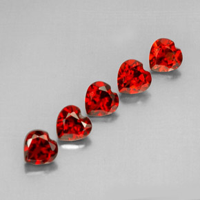  карата, натуральный Темно-красный Гранат Альмандин, Форма сердца, Чистота VS