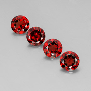 Натуральный красный альмандиновый гранат  карата огранка круг, VVS-VS