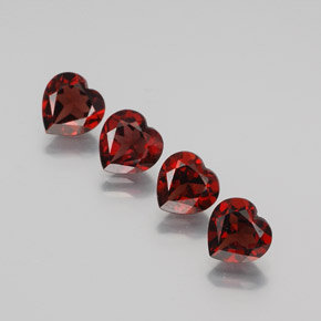  карата, натуральный Темно-красный Гранат Альмандин, Форма сердца, Чистота VVS