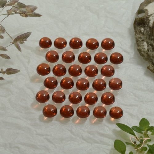 4.98 карата, натуральный Темно-розово-красный Гранат Альмандин, Огранка Круг, Прозрачный