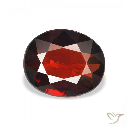 3.19ct Натуральный Темно-красный Гранат Альмандин, Овал, VVS-VS