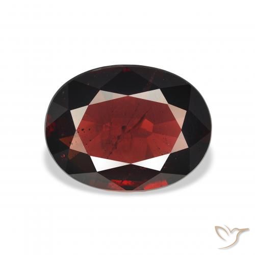 4.83ct Натуральный Глубокий кроваво-красный Гранат Альмандин, Овал, Чистота VS