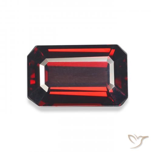 6.40ct Натуральный Темно-красный Гранат Альмандин, Изумрудная огранка, VVS-VS