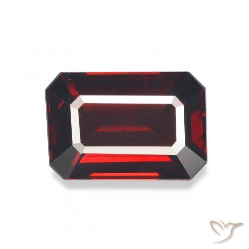 5.50ct Натуральный Темно-красный Гранат Альмандин, Изумрудная огранка, VVS-VS