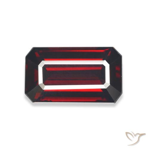 7.60ct Натуральный Темно-красный Гранат Альмандин, Изумрудная огранка, VVS-VS
