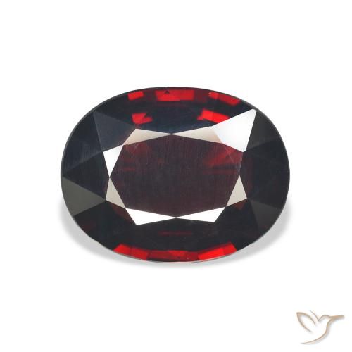 7.08ct Натуральный Темно-красный Гранат Альмандин, Овал, VVS-VS