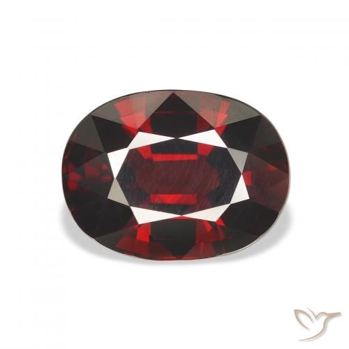 6.86ct Натуральный Темно-красный Гранат Альмандин, Овал, VVS-VS