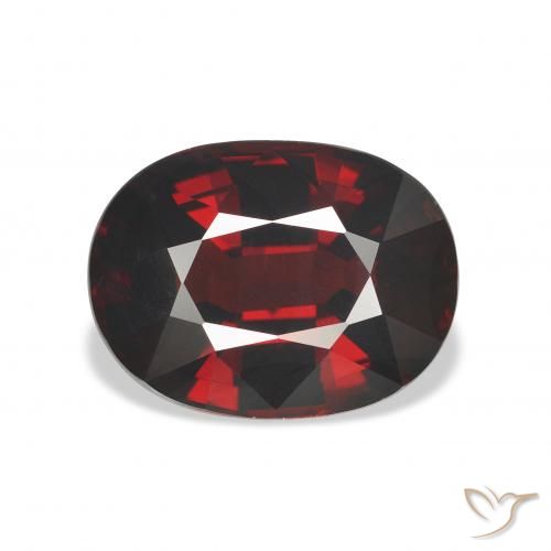 6.90ct Натуральный Черновато-красный Гранат Альмандин, Овал, VVS-VS