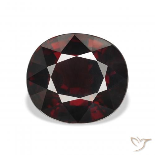 7.90ct Натуральный Темно-красный Гранат Альмандин, Овал, VVS-VS