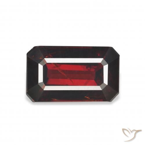 5.94ct Натуральный Черновато-красный Гранат Альмандин, Изумрудная огранка, VS-SI