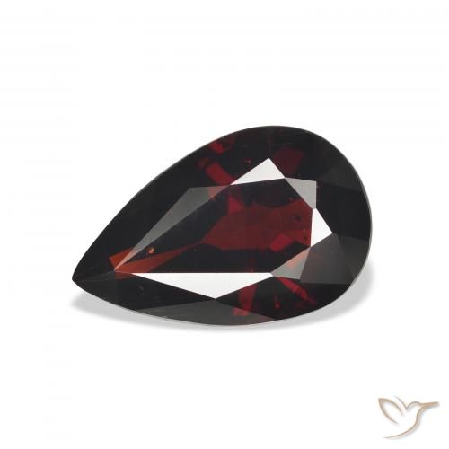 7.72ct Натуральный Темно-красный Гранат Альмандин, Форма груши, Чистота VS