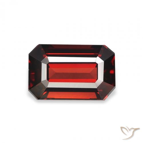 2.38ct Натуральный Темно-красный Гранат Альмандин, Изумрудная огранка, VVS-VS