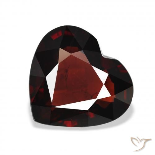 5.90ct Натуральный Темно-красный Гранат Альмандин, Сердце, Чистота VS